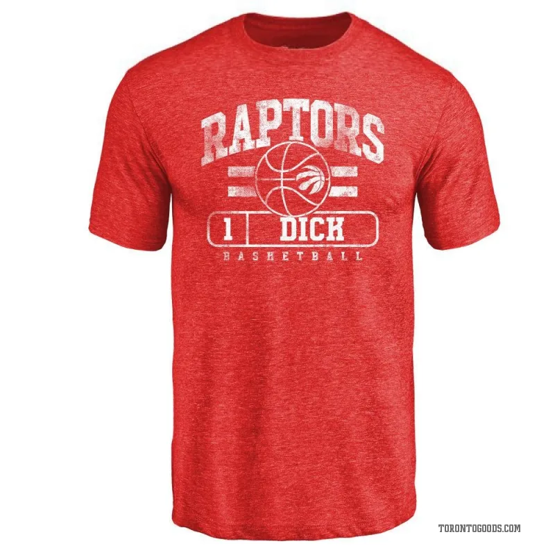 Gradey Dick Men's Red Toronto Raptors Baseline T-Shirt