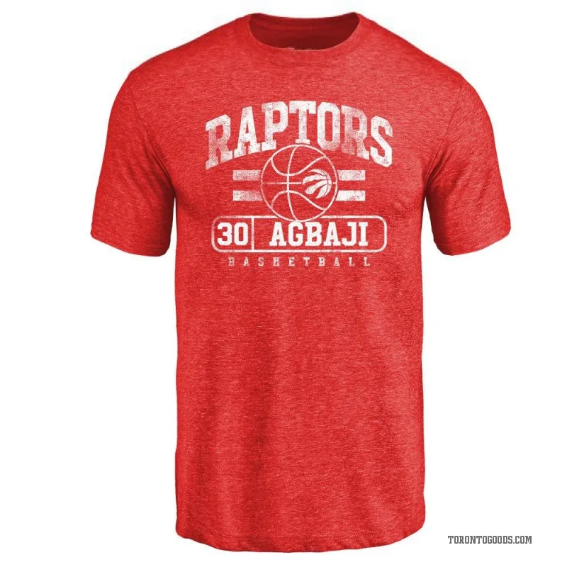 Ochai Agbaji Men's Red Toronto Raptors Baseline T-Shirt
