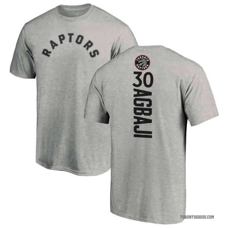 Ochai Agbaji Men's Toronto Raptors Ash Backer T-Shirt