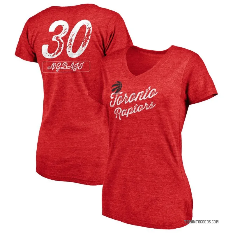Ochai Agbaji Women's Red Toronto Raptors Sideline V-Neck T-Shirt