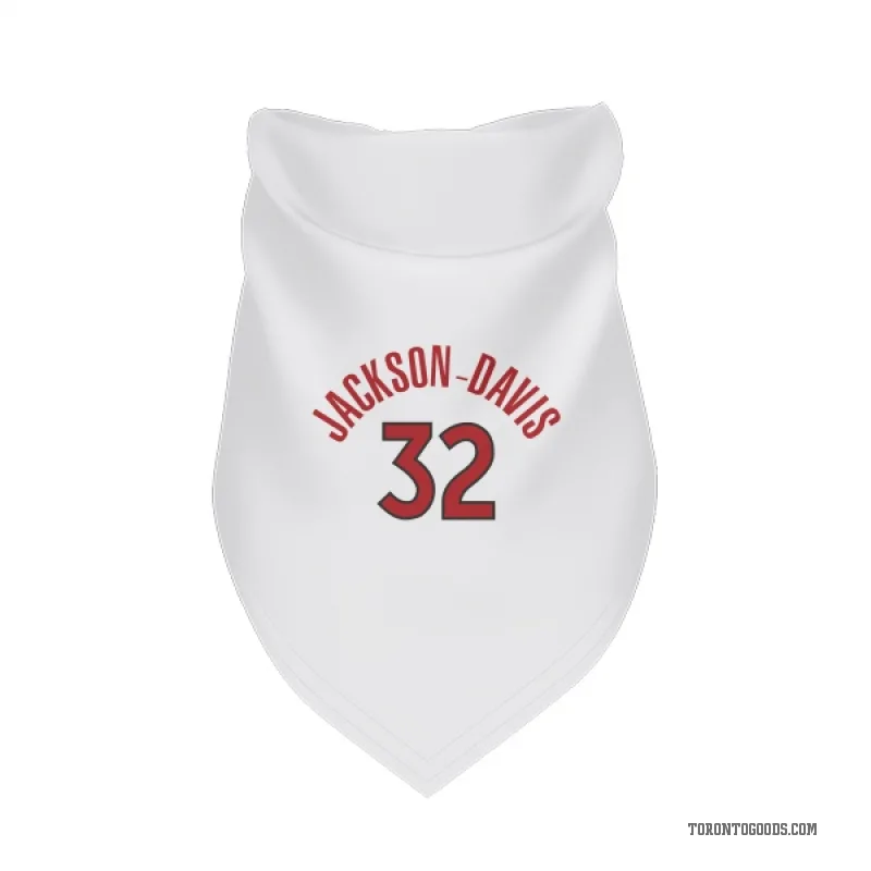 Trayce Jackson-Davis  White Toronto Raptors  Cat & Dog Pet Bandana