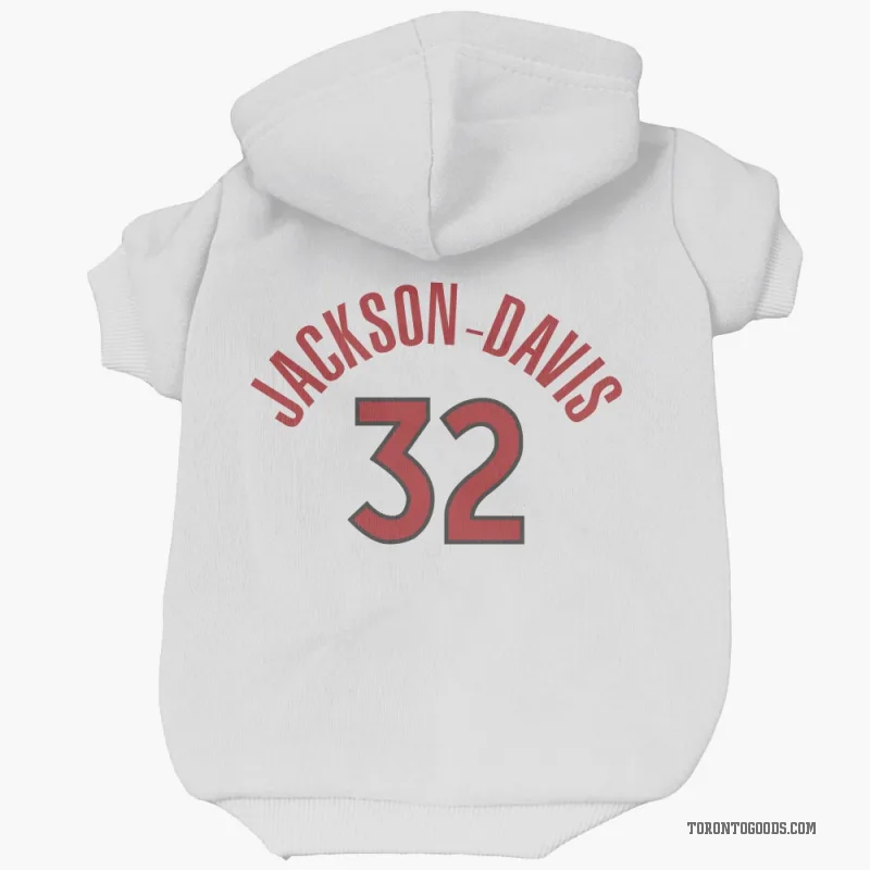 Trayce Jackson-Davis  White Toronto Raptors  Cat & Dog Pet Hoodie