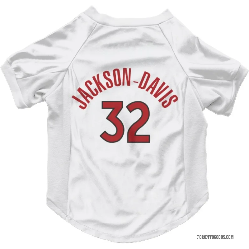 Trayce Jackson-Davis  White Toronto Raptors  Cat & Dog Pet Jersey