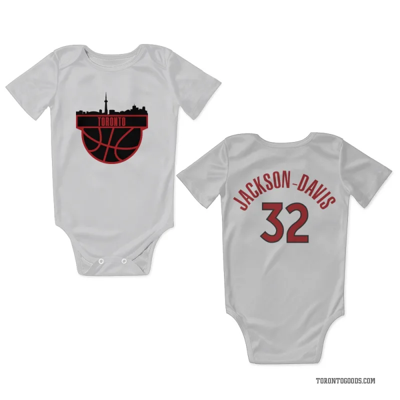 Trayce Jackson-Davis  White Toronto Raptors  Newborn & Infant Bodysuit